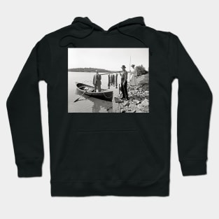 Fishing in the Adirondacks, 1903. Vintage Photo Hoodie